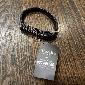 NWT Martha Stewart Black Silver LeatherDog Collar Size 12 (up to 10 pounds)
